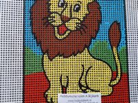 Bedrukt Stramien 13 leeuw 12 x 15 cm OP=OP - Klik op de afbeelding om het venster te sluiten